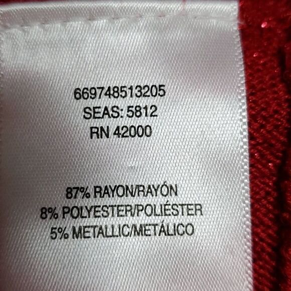 Jacklyn Smith Red Sweater With With Sparkle Thread. Sz Large - Picture 3 of 6